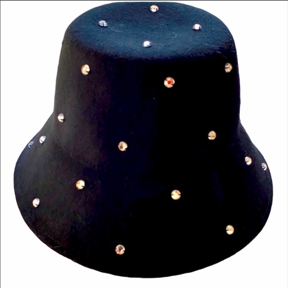 kate spade Accessories - Kate Spade Rhinestone Embellished Cloche Hat